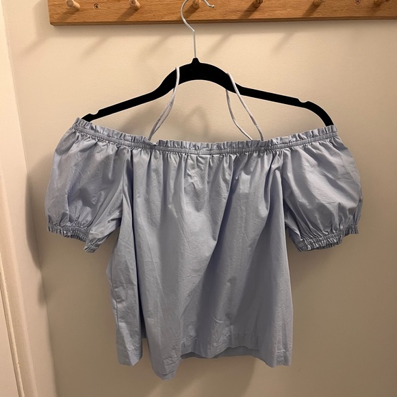 Off the Shoulder Poplin Top - Picture 4 of 6